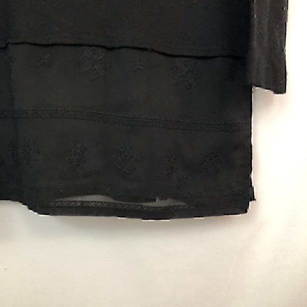 Cloud Chaser Solid Black Lace Embroidered Long Sl… - image 2